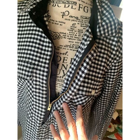 J Crew Mercantile Black White Gingham Plaid Flannel Shirt - Picture 4 of 10